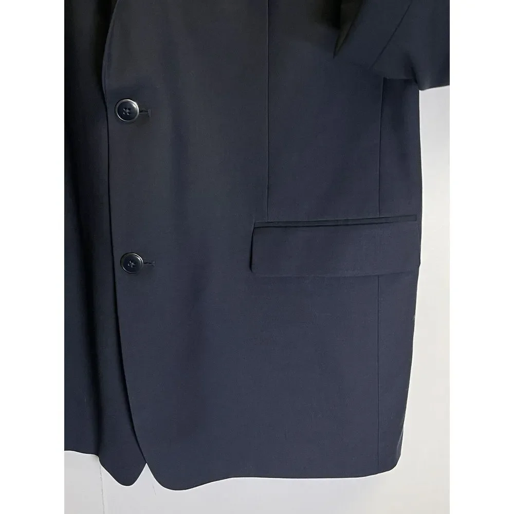 Pierre Laurant Blazer Men's 44L Navy Blue Suit Jacket Edward 2B‎ Highteck Fabric